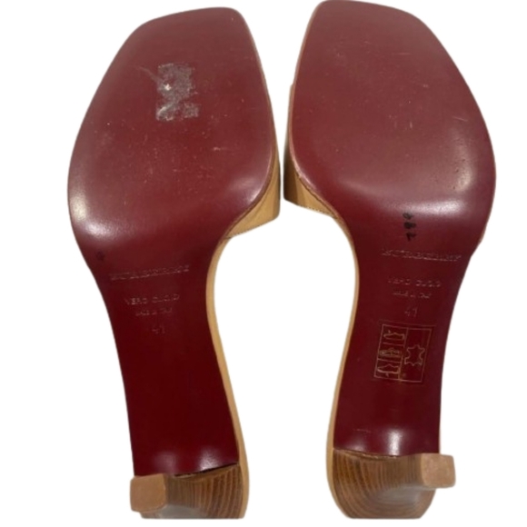 BURBERRY Open Toe Leather  Heeled Mules Womens Slide Sandals Size EU 41/ US 10.5 - Picture 15 of 15